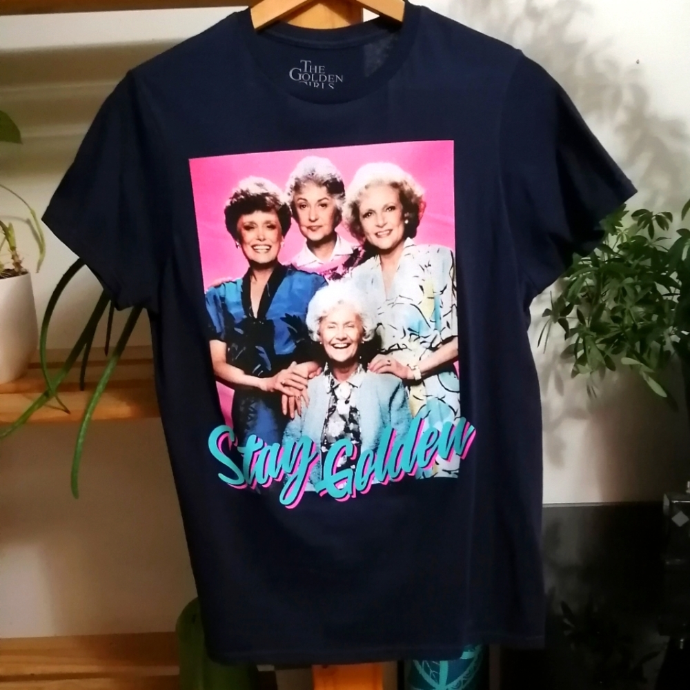 Golden Girls Stay Golden Graphic T-shirt Size Small ABC Studios Blue